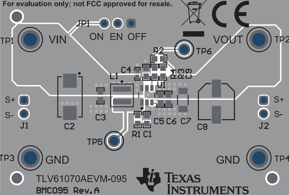 Mechanical Drawing - Texas Instruments TLV61070AEVM-095 Converter Evaluation Module
