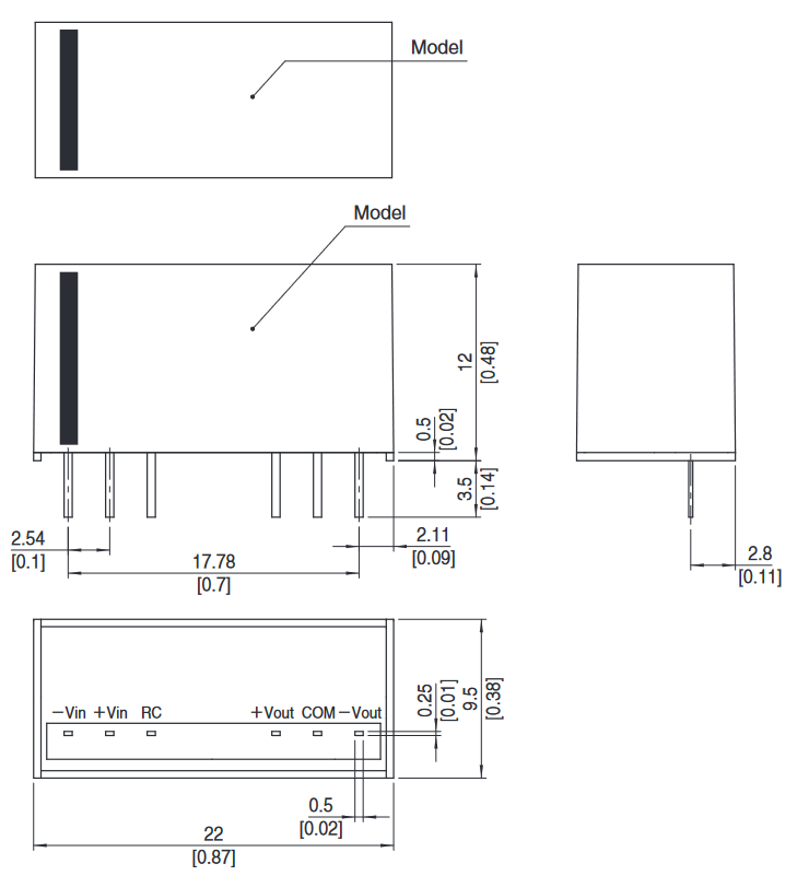 Cosel MHFS6 / MHFW6 6W Isolated DC-DC Converters