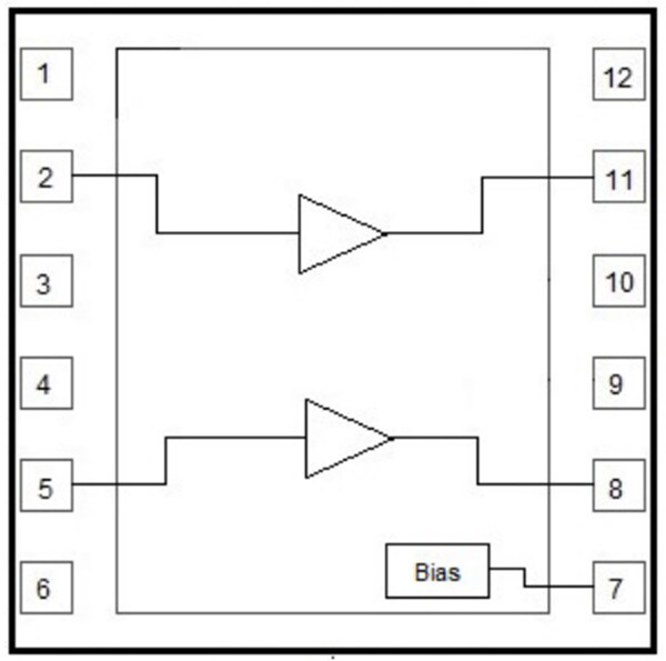 Block Diagram - Qorvo QPL1822 75Ω 15dB CATV Amplifiers