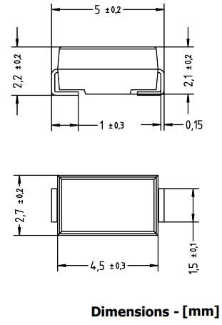Mechanical Drawing - Diotec Semiconductor US1x Ultrafast Recovery Rectifiers