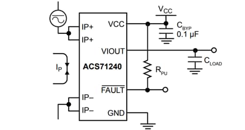 Application Circuit Diagram - Allegro MicroSystems ACS71240 Current Sensor ICs