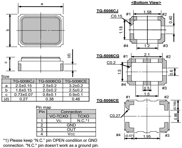 Epson Timing TG-5006CG Crystal Oscillators