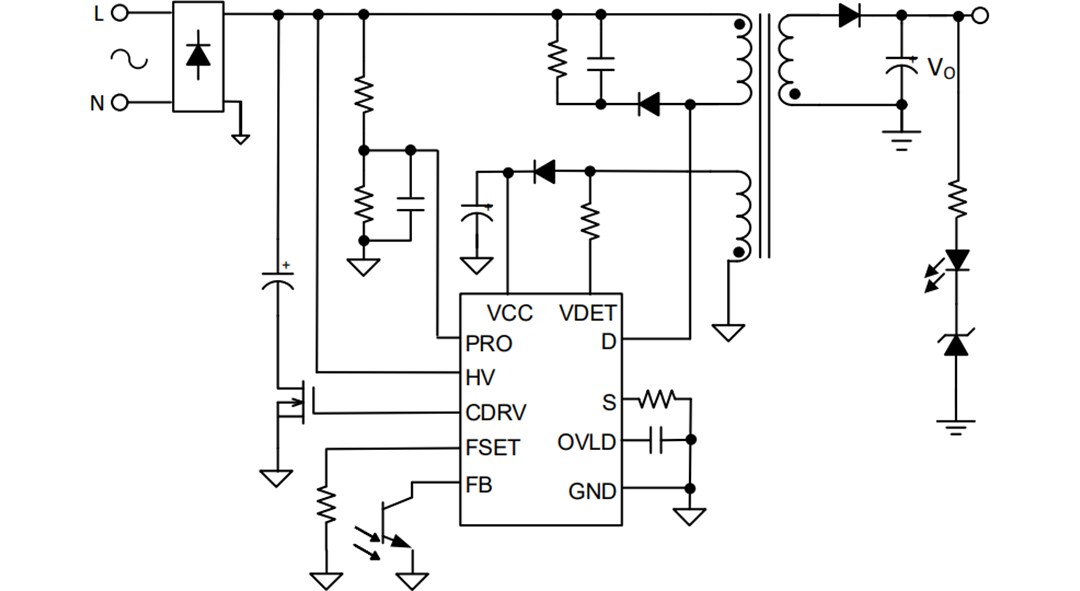 Application Circuit Diagram - Renesas Electronics RAA223181 900V Off-Line Flyback Regulator