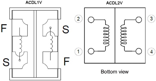 Schematic - Eaton ACDL1V/ACDL2V Automotive Class D Audio Inductors