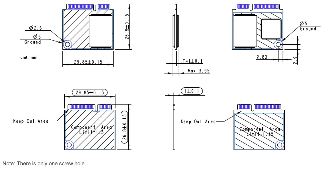Mechanical Drawing - Apacer Technology Inc. SS220-300B mSATA mini Serial ATA Flash Drives