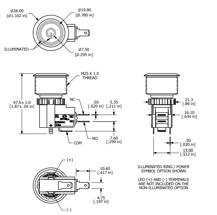 Chart - E-Switch SAV8 Anti-Vandal Switches