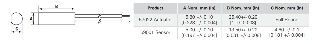Littelfuse 59001 Mini D-Shape Reed Sensors