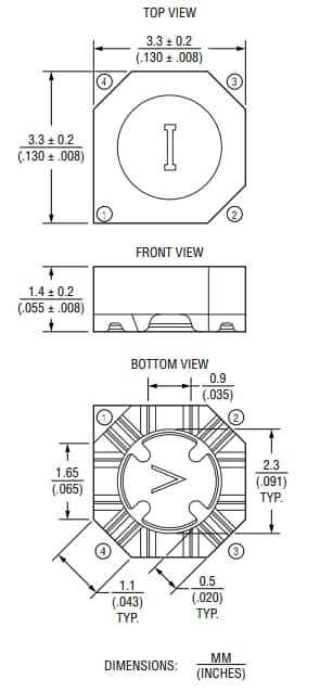 Mechanical Drawing - Bourns SRF3015 Dual-Winding Shielded Power Inductors
