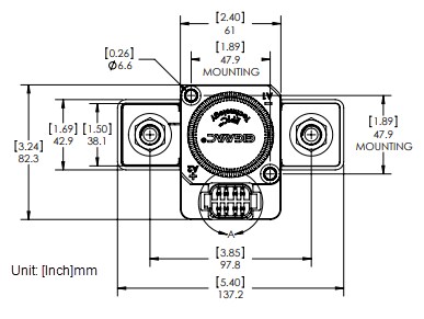 Mechanical Drawing - Gigavac GXSA15 Over-Current Contactors