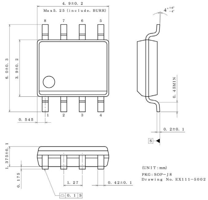 Mechanical Drawing - ROHM Semiconductor Automotive IPD 2ch Low Side Switches