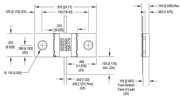Chart - Vishay / Barry Industries A Series High-Power Flanged Attenuators