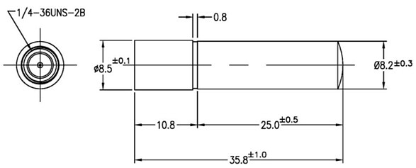 Mechanical Drawing - Taoglas TU.63.2111 6-8.5GHz 6dBi Ultra-Wideband Antenna