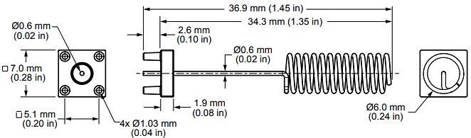 Chart - TE Connectivity / Linx Technologies 2.4GHz Vertical Helical Antenna