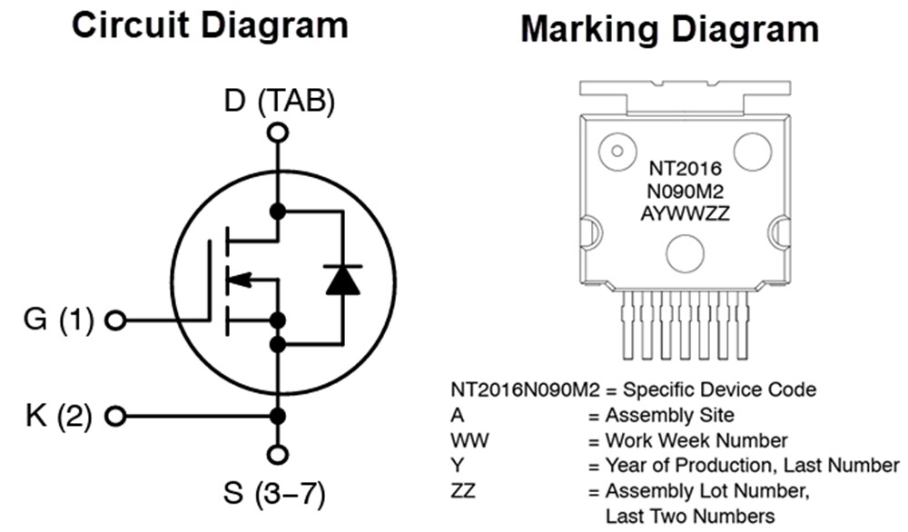 Schematic - onsemi NVT201xN0 M2 SiC N-Channel MOSFETs