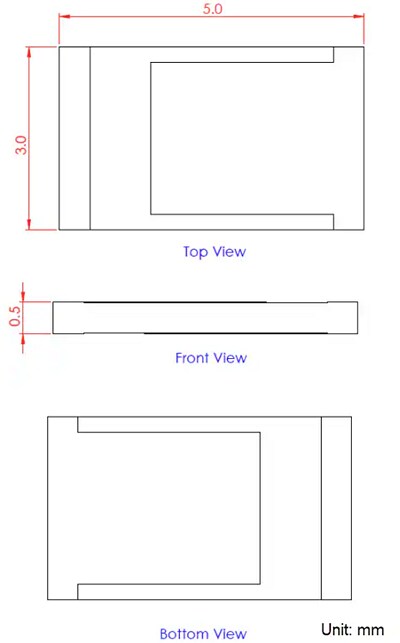 Mechanical Drawing - Taoglas DLA.01 Ceramic Substrate Loop Antenna