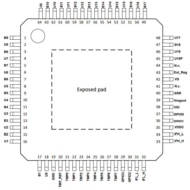 Schematic - Infineon Technologies TLE9018DQK Li-ion Battery Monitoring Balancing IC