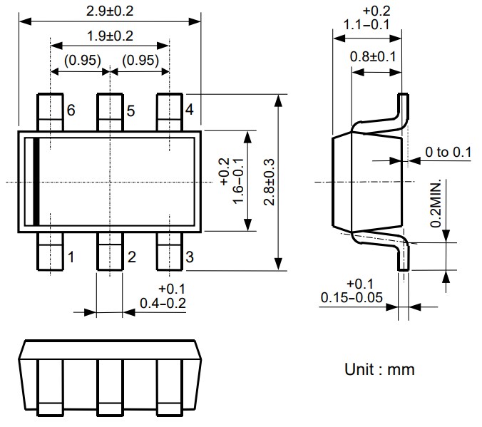 Mechanical Drawing - Nisshinbo R3160N Voltage Detectors