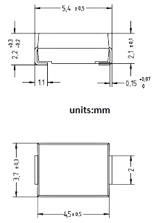 Mechanical Drawing - Diotec Semiconductor P6SMB200x SMD Transient Voltage Suppressor Diodes